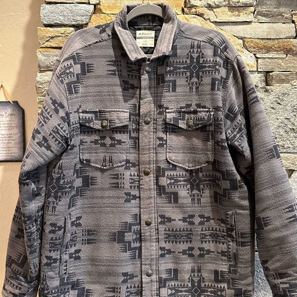 Ariat Men's Charcoal Patterned Shirt Jacket